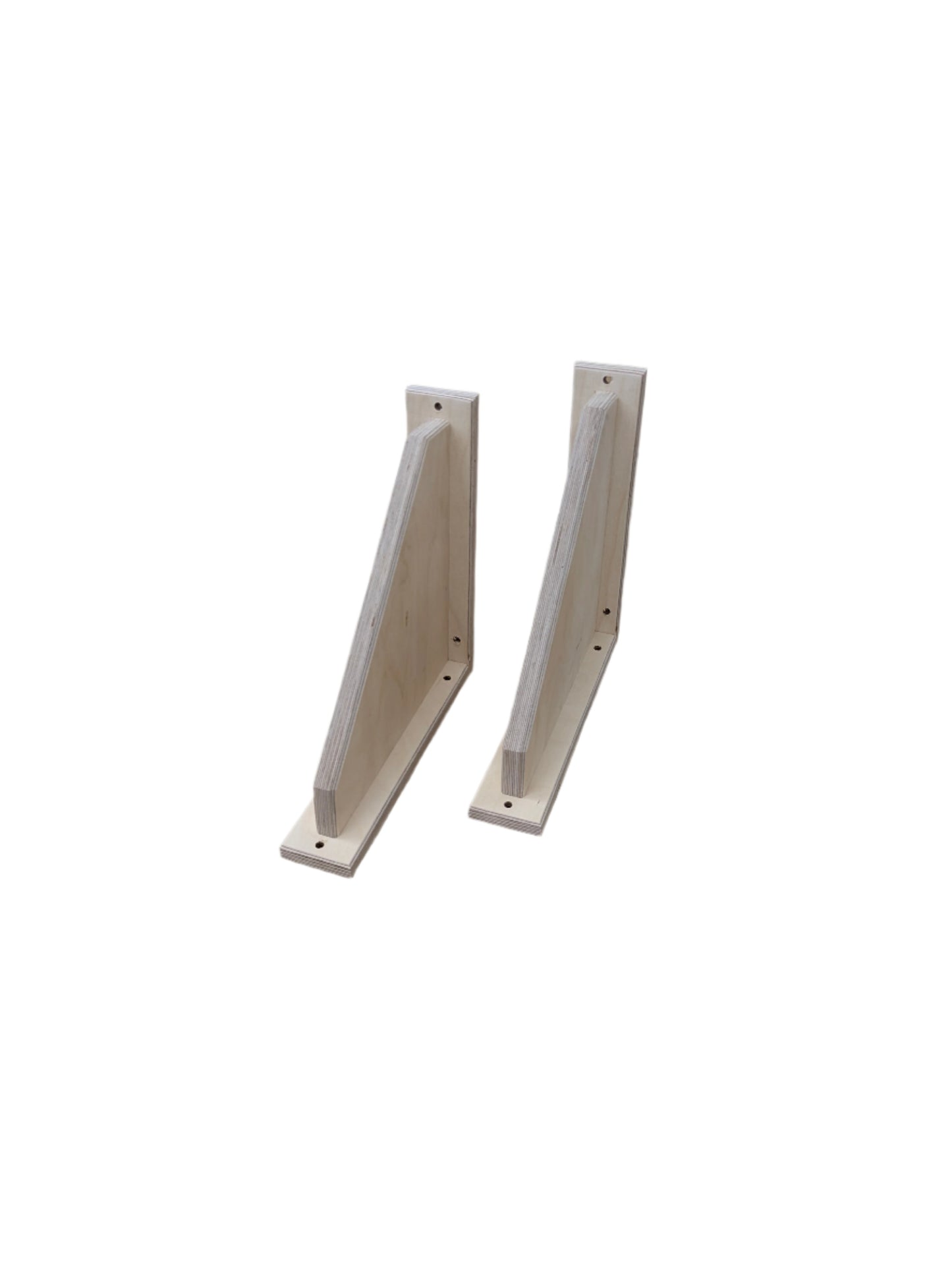 Fixed Angle Mounting Brackets for Sloped Walls With or Without Shelf