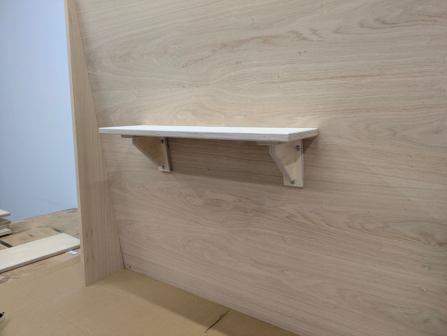 Fixed Angle Mounting Brackets for Sloped Walls With or Without Shelf