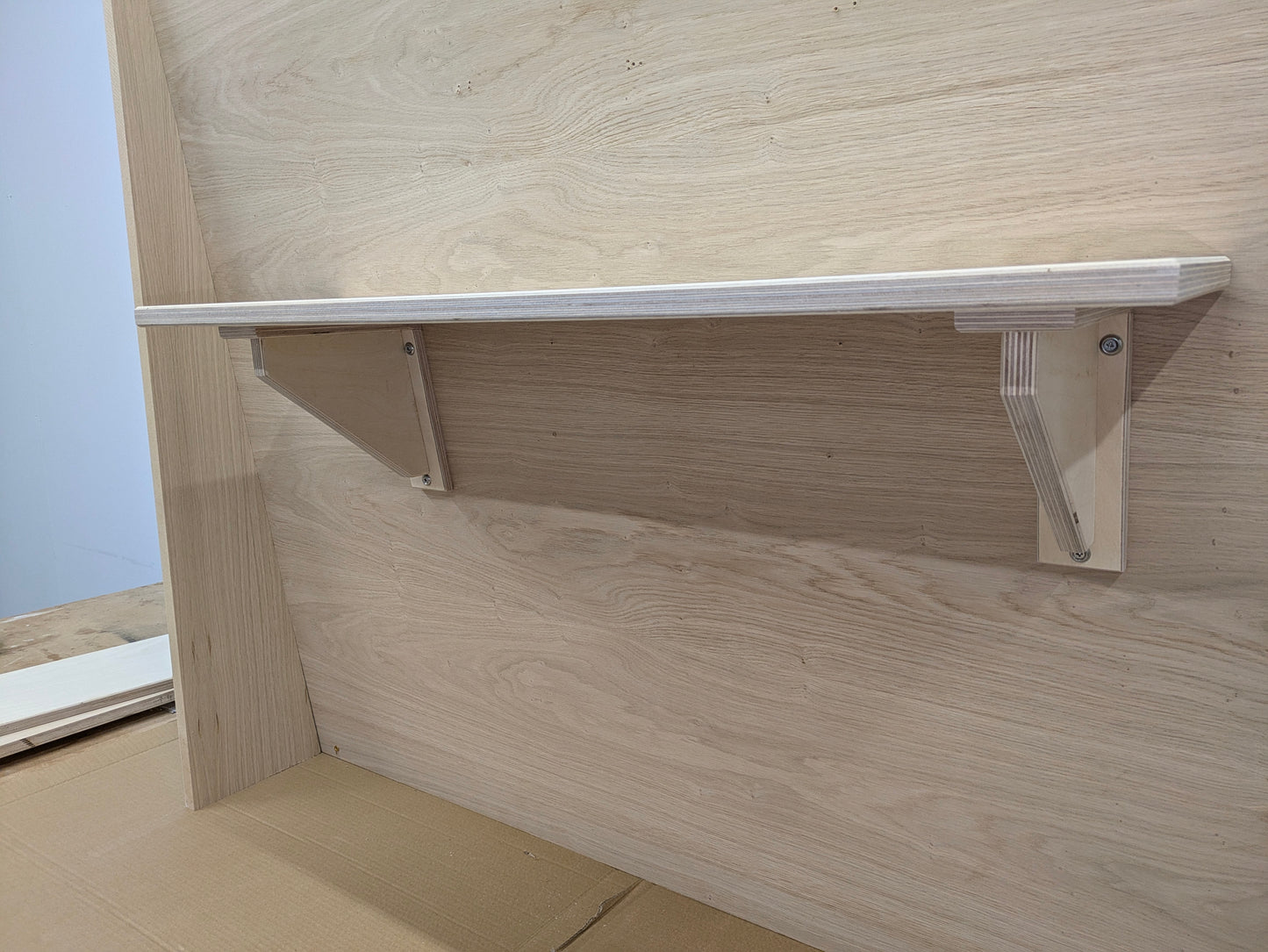 Fixed Angle Mounting Brackets for Sloped Walls With or Without Shelf