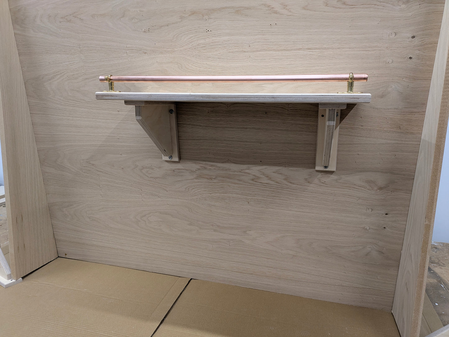 Fixed Angle Mounting Brackets for Sloped Walls With or Without Shelf