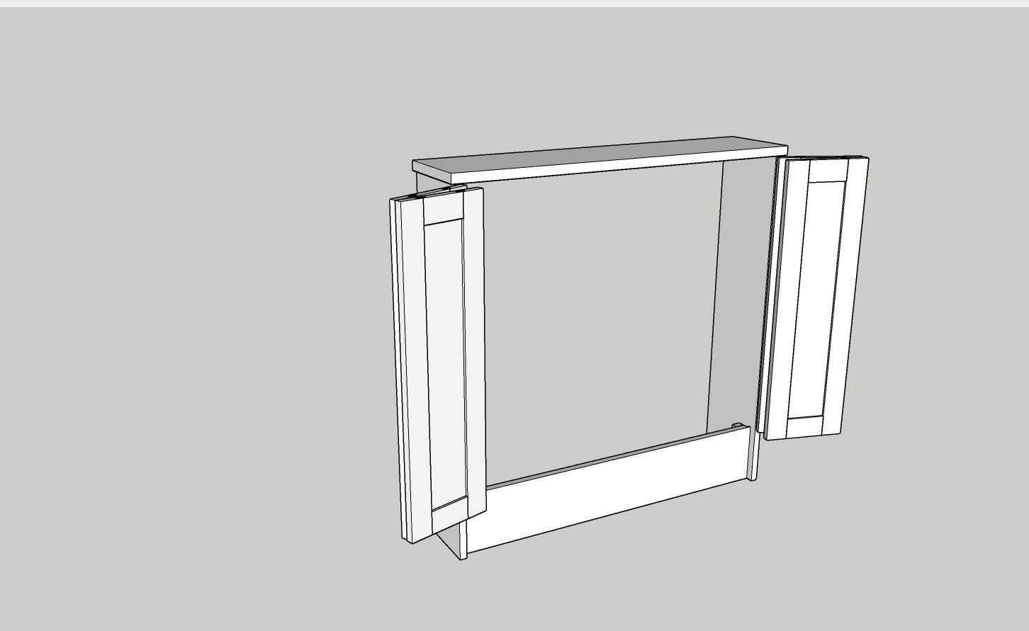 3D wireframe model of a rectangular object on a light gray background