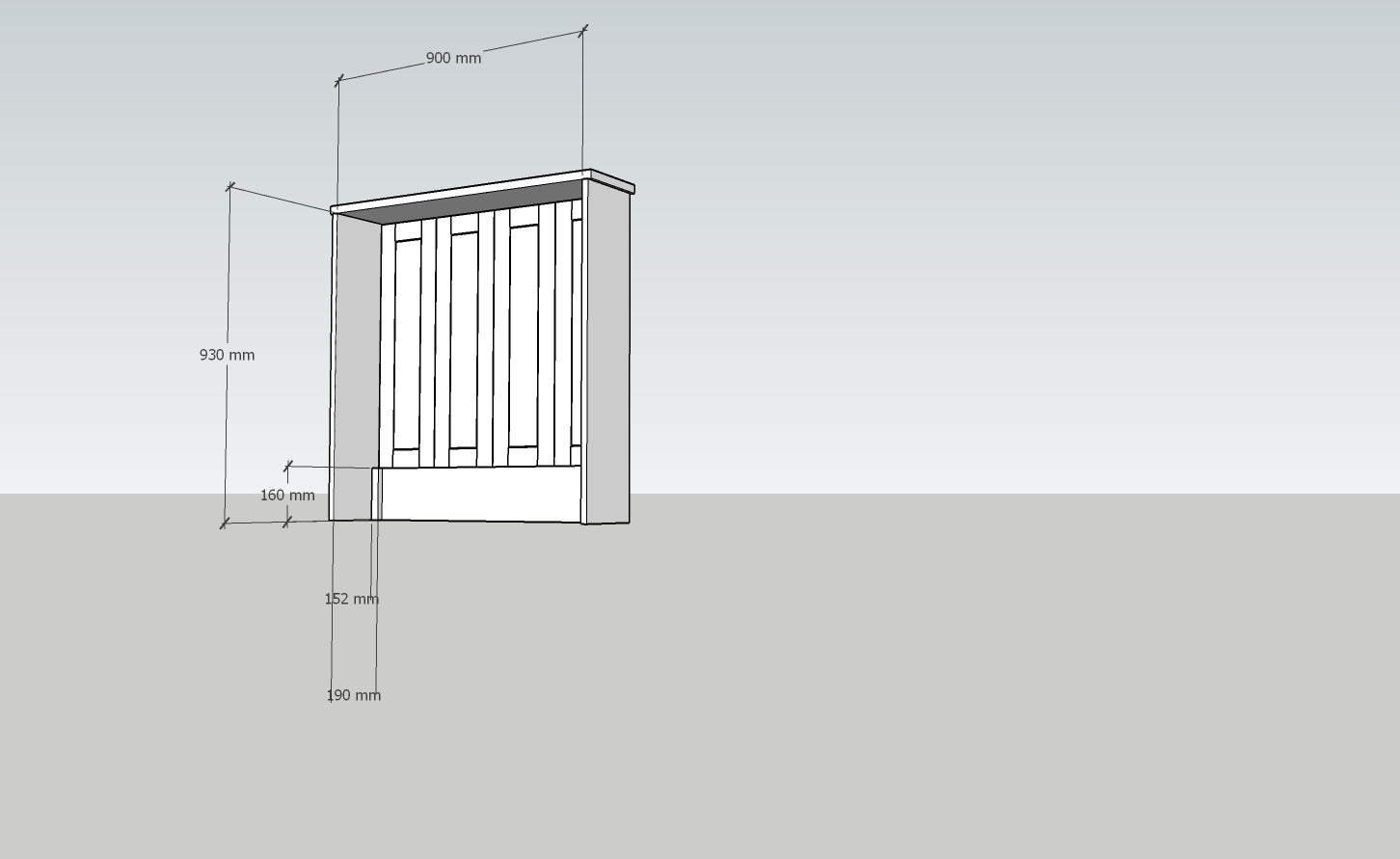 Dimensions of a rectangular object with measurements labeled on a plain background